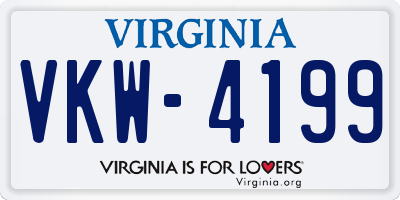 VA license plate VKW4199