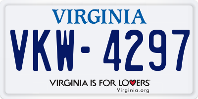 VA license plate VKW4297