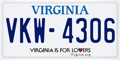 VA license plate VKW4306