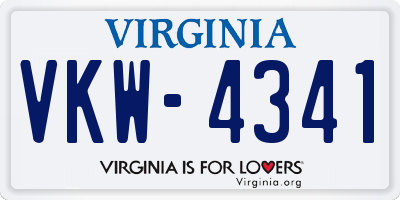 VA license plate VKW4341