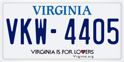 VA license plate VKW4405