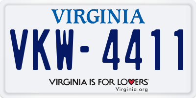 VA license plate VKW4411