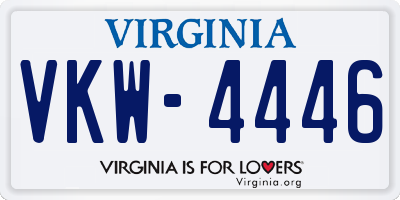 VA license plate VKW4446