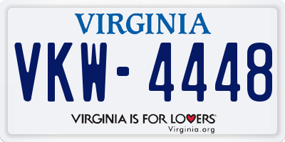 VA license plate VKW4448