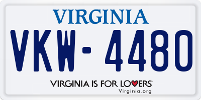 VA license plate VKW4480
