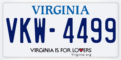 VA license plate VKW4499