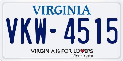 VA license plate VKW4515