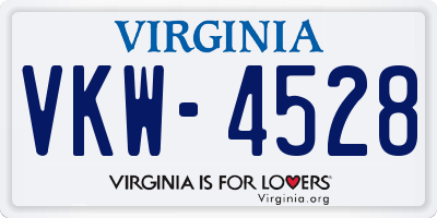 VA license plate VKW4528
