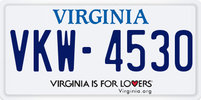 VA license plate VKW4530