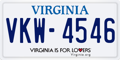 VA license plate VKW4546