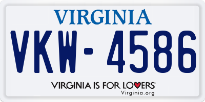 VA license plate VKW4586