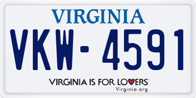 VA license plate VKW4591