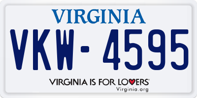VA license plate VKW4595