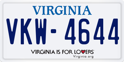 VA license plate VKW4644