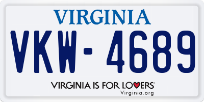 VA license plate VKW4689