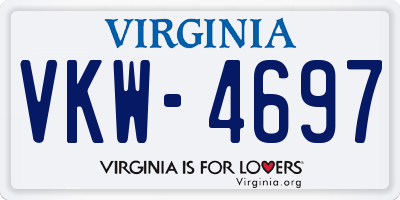 VA license plate VKW4697
