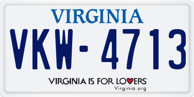 VA license plate VKW4713