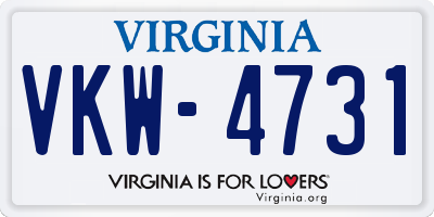 VA license plate VKW4731