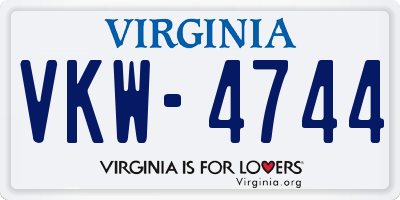 VA license plate VKW4744