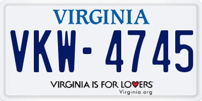 VA license plate VKW4745