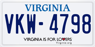 VA license plate VKW4798