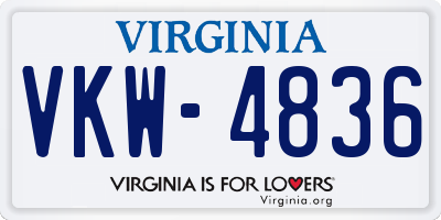 VA license plate VKW4836