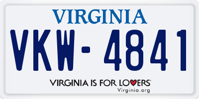 VA license plate VKW4841