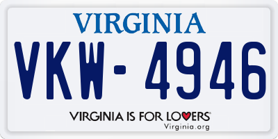 VA license plate VKW4946