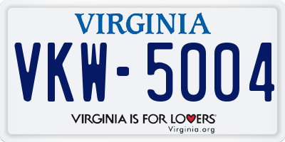 VA license plate VKW5004