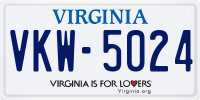 VA license plate VKW5024