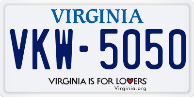 VA license plate VKW5050