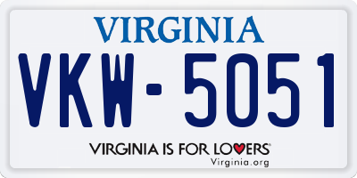 VA license plate VKW5051