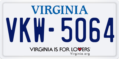 VA license plate VKW5064