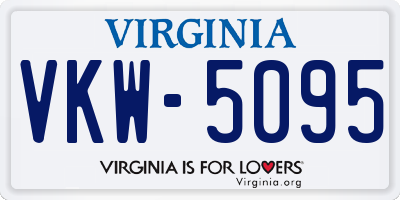 VA license plate VKW5095