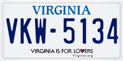 VA license plate VKW5134
