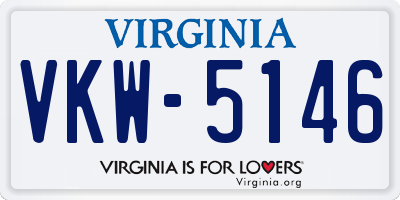 VA license plate VKW5146
