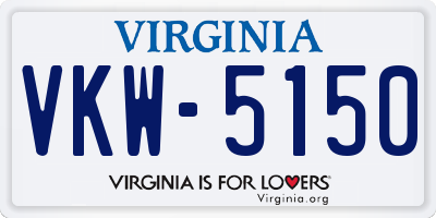 VA license plate VKW5150