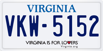 VA license plate VKW5152