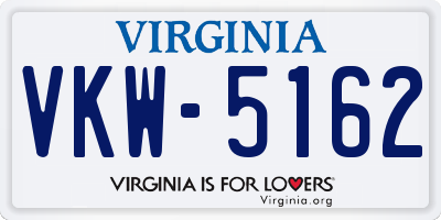 VA license plate VKW5162