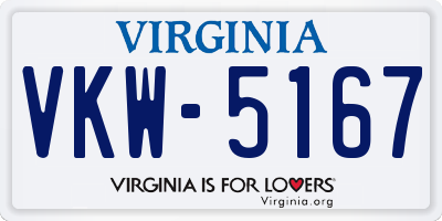 VA license plate VKW5167