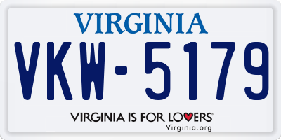 VA license plate VKW5179