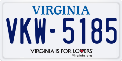 VA license plate VKW5185