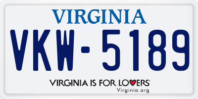 VA license plate VKW5189