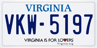 VA license plate VKW5197