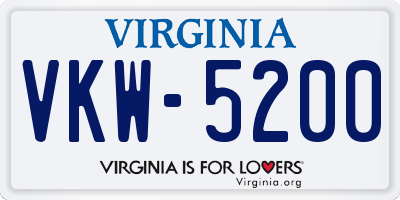 VA license plate VKW5200