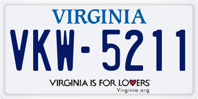 VA license plate VKW5211