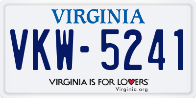 VA license plate VKW5241