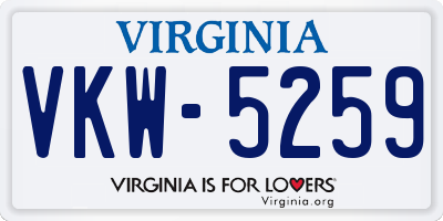 VA license plate VKW5259