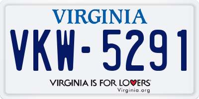 VA license plate VKW5291