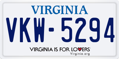 VA license plate VKW5294
